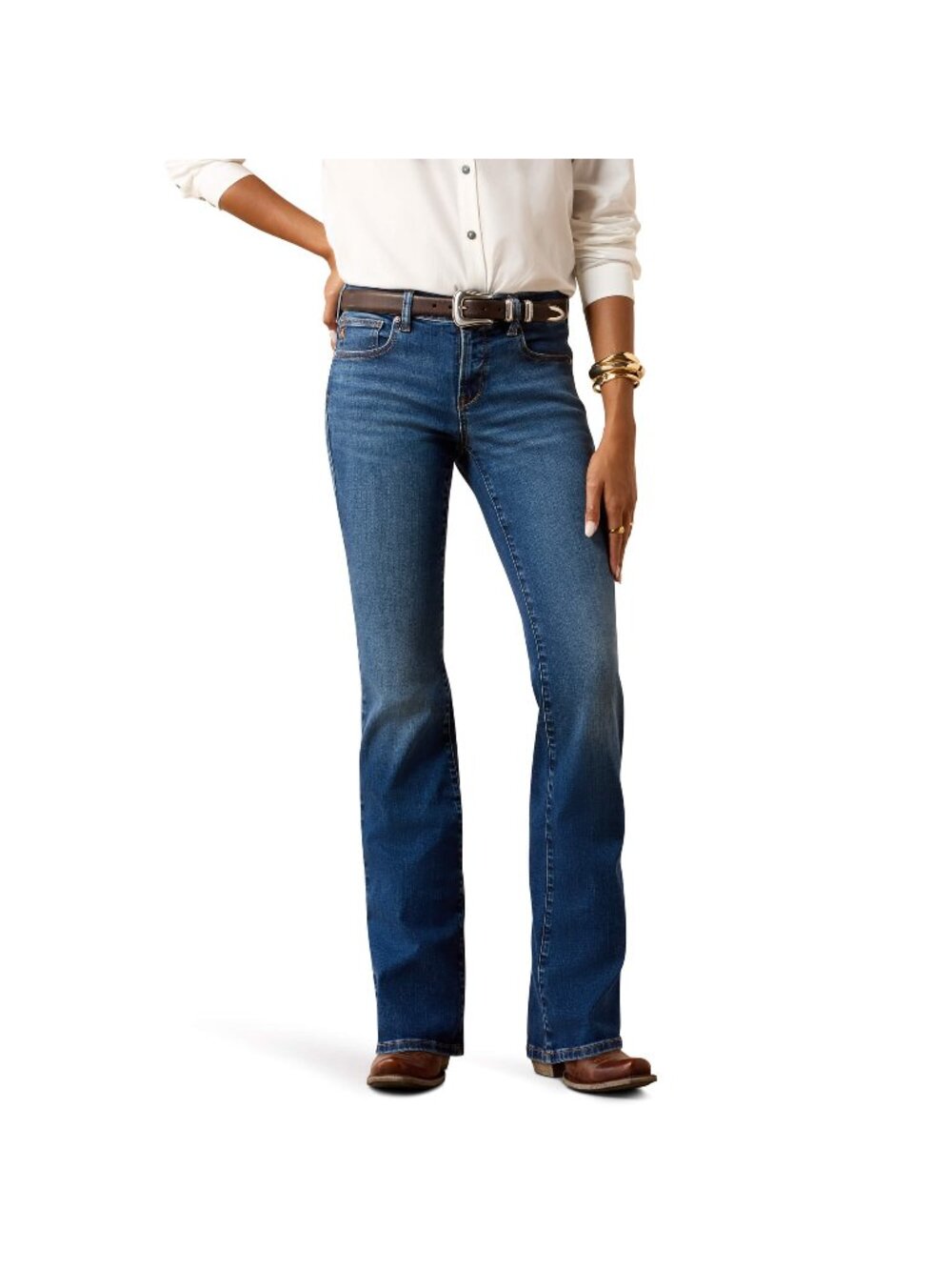 Ariat Womens Perfect Rise Bootcut Jeans Size 18WR R.E.A.L. Denim Blue Mid-Rise
